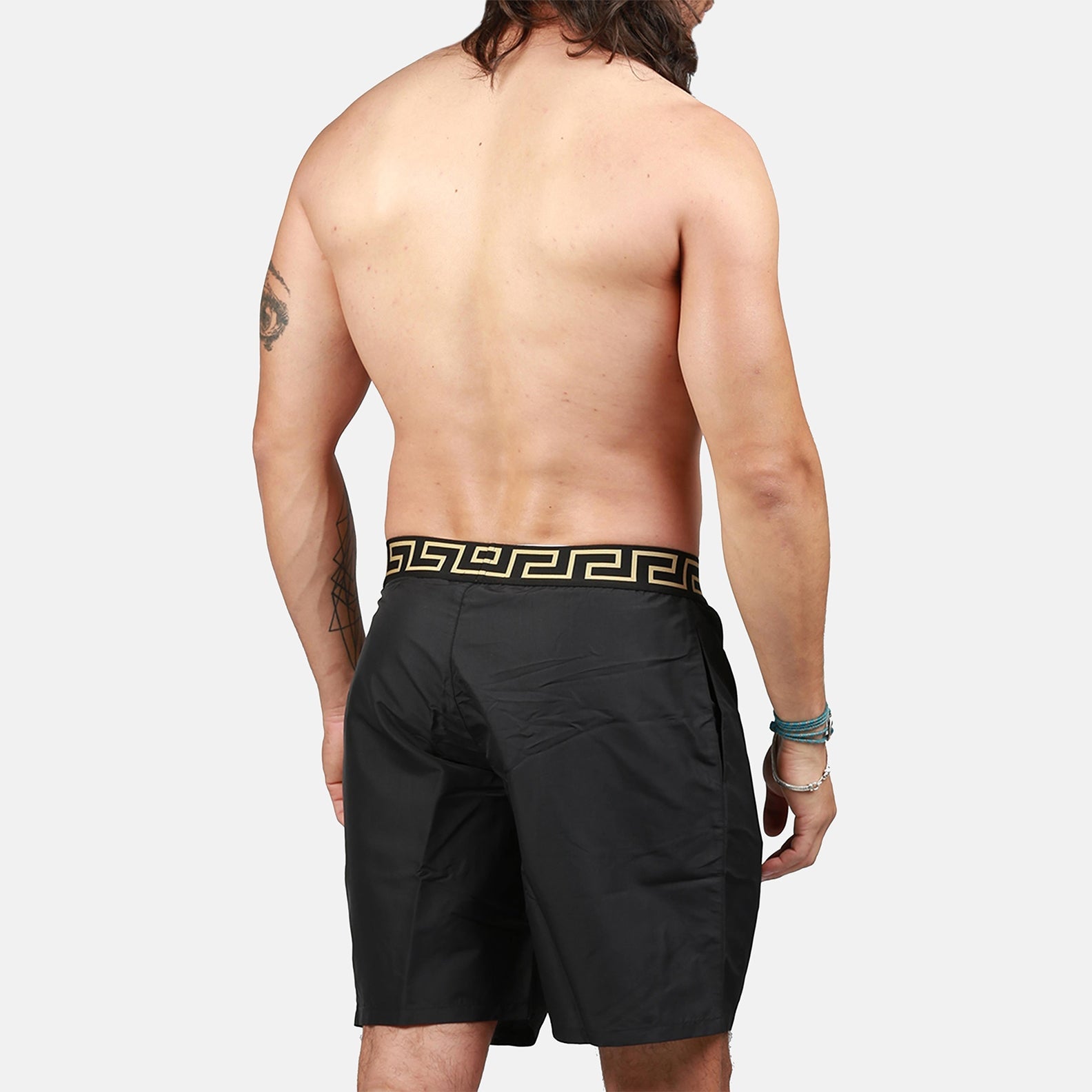 Versace swim shorts, Medusa swimwear, luxury men's swim shorts, designer swimwear, high-end swim shorts