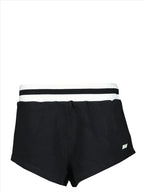 Imagen de Pantalones Cortos de Algodón Negros de MSGM para Mujeres - Temporada Primavera-Verano 2022 - Vista Frontal