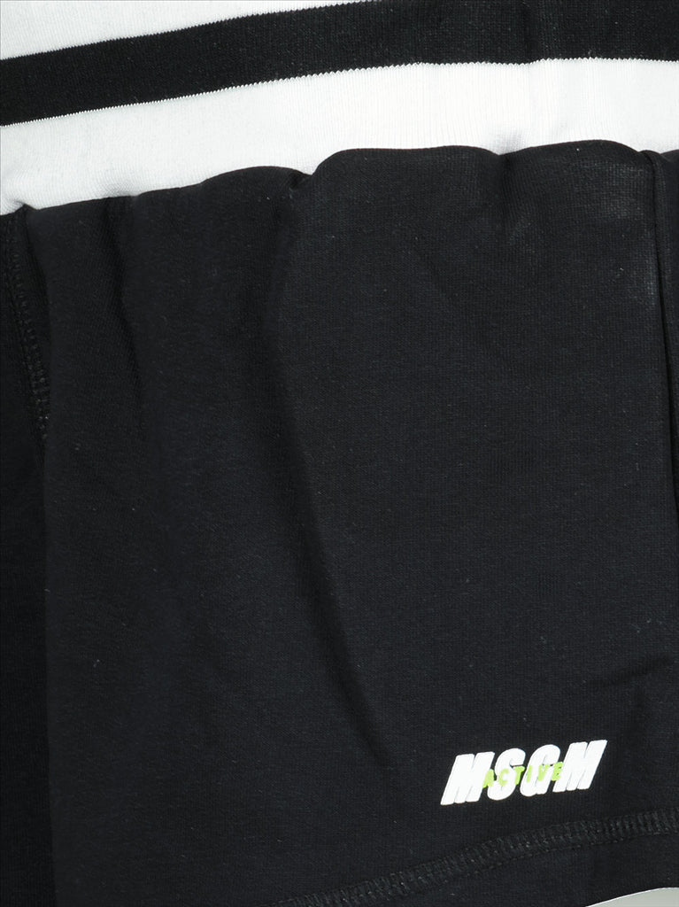 luxury shorts, black cotton shorts, MSGM women's fashion, high-end fashion, designer women's shorts