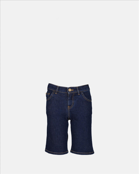 Versace, children’s fashion, luxury denim shorts, blue denim, designer kidswear