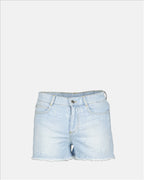 Stella McCartney denim shorts, luxury women's shorts, blue denim shorts, high-end fashion, designer women's clothing