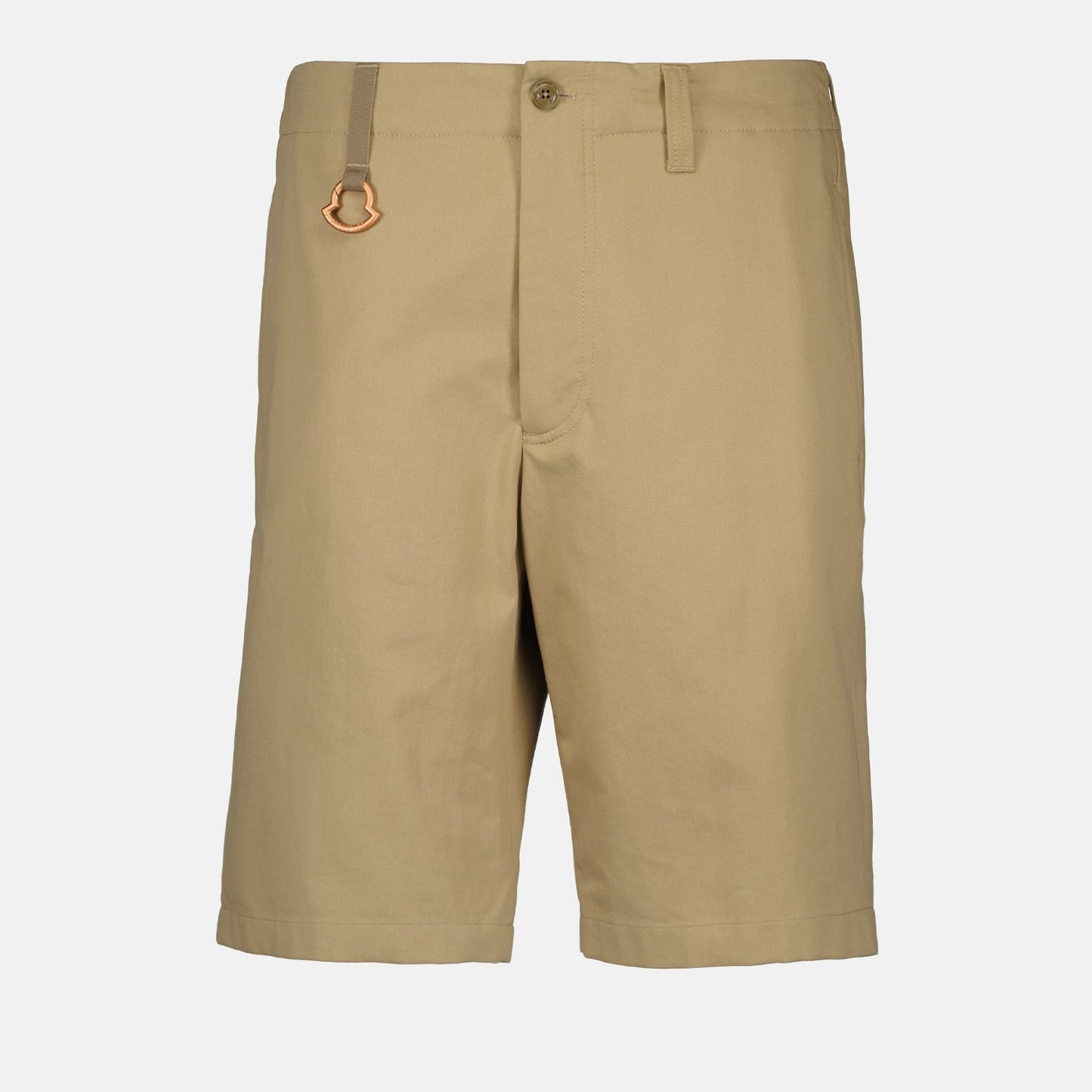 Moncler shorts, beige gabardine shorts, luxury men's shorts, high-end men's fashion, Moncler gabardine