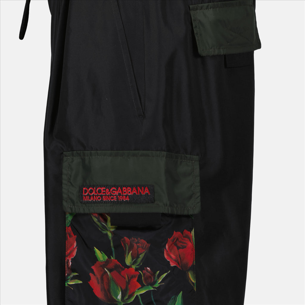 Dolce & Gabbana Men's Shorts, Men's Nylon Shorts, Floral Print Shorts, Elegant Men's Shorts, Dolce & Gabbana Summer Collection