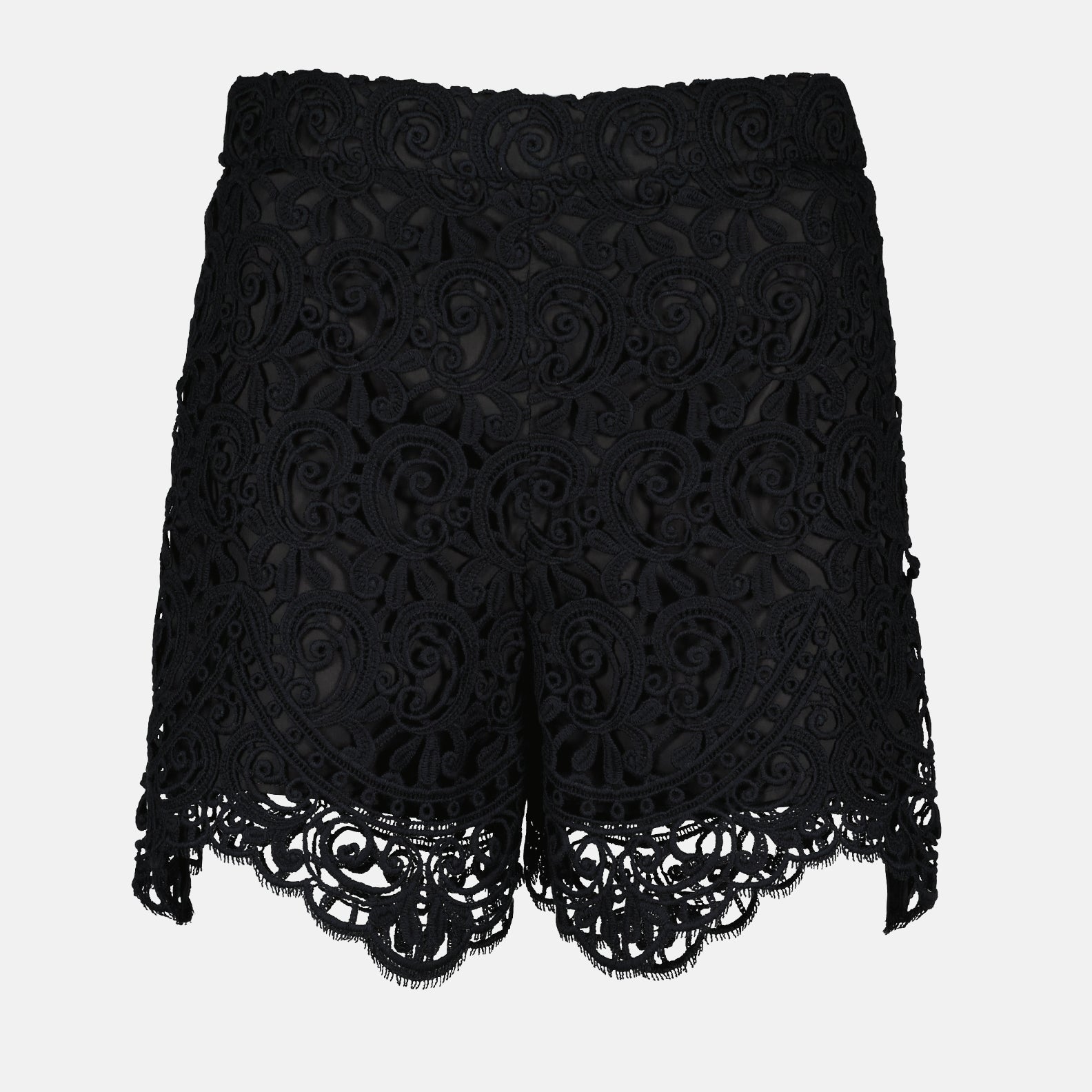 Burberry, Lace shorts, Women's luxury fashion, Black macramé, Designer clothing