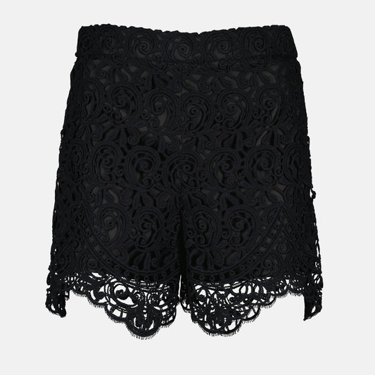 Burberry, Lace shorts, Women's luxury fashion, Black macramé, Designer clothing