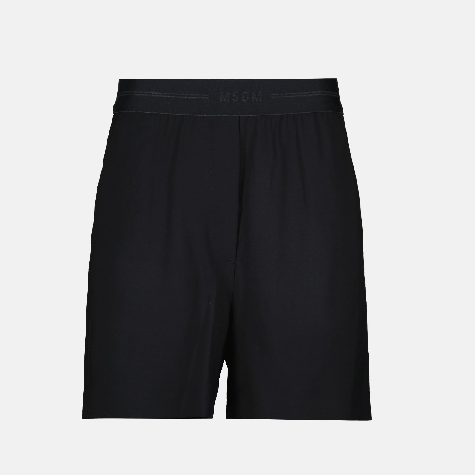 MSGM tailored shorts, women's luxury shorts, black tailored shorts, designer shorts for women, high-end fashion shorts