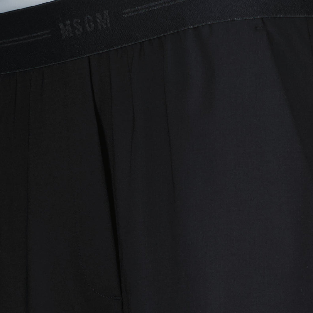 MSGM tailored shorts, women's luxury shorts, black tailored shorts, designer shorts for women, high-end fashion shorts