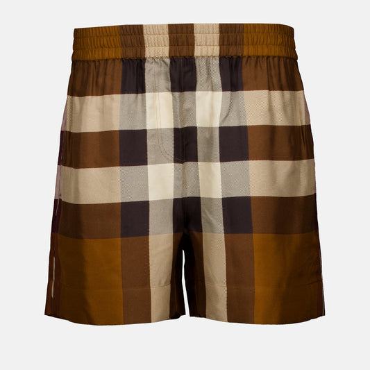 Burberry, Checkered Shorts, Women's Luxury Shorts, Designer Apparel, High-end Fashion