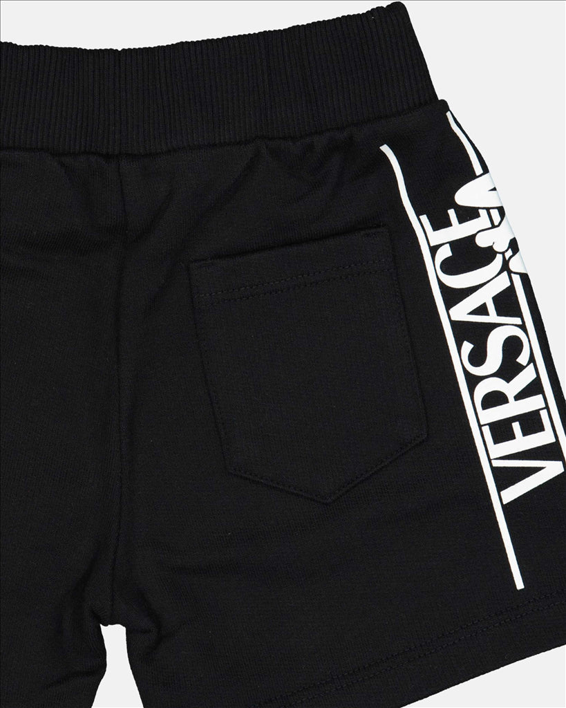 Versace, children’s luxury clothing, black shorts, designer kidswear, high-end fashion