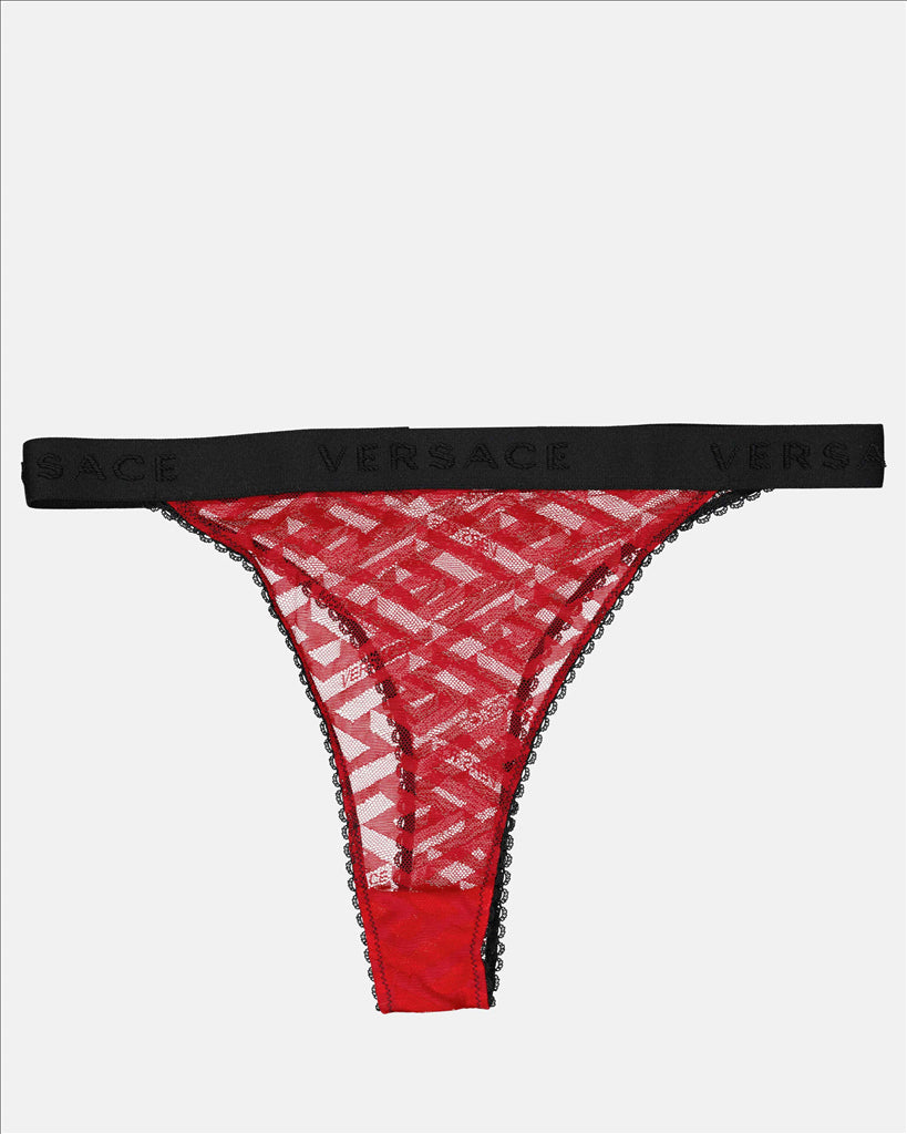 Versace, Red Thong, Luxury Lingerie, Elegance, Refinement