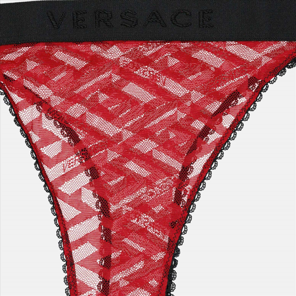 Versace, Red Thong, Luxury Lingerie, Elegance, Refinement