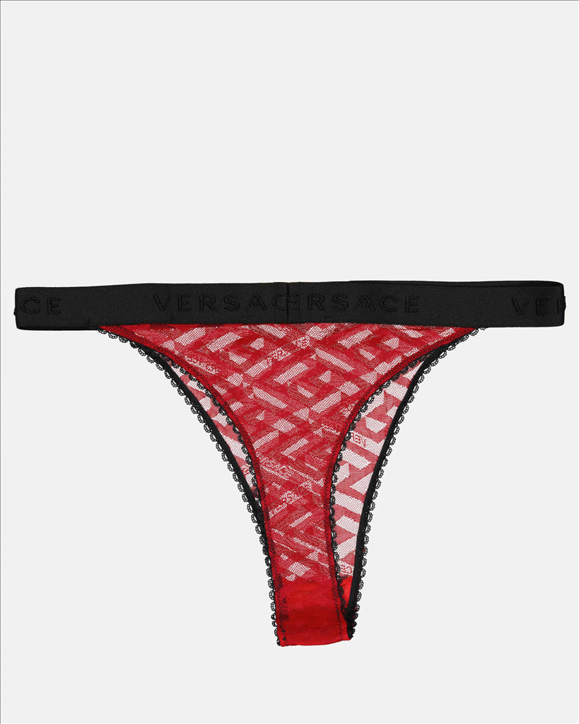 Versace, Red Thong, Luxury Lingerie, Elegance, Refinement