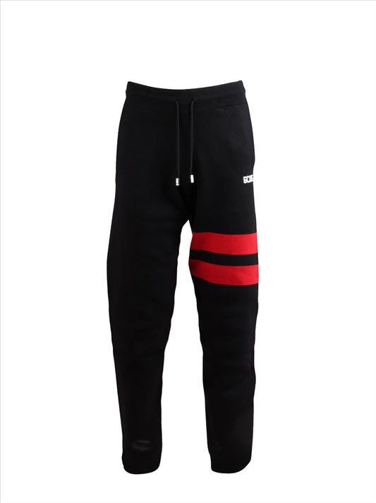 GCDS joggers, luxury men's joggers, black cotton joggers, high-end casual wear, designer logo joggers