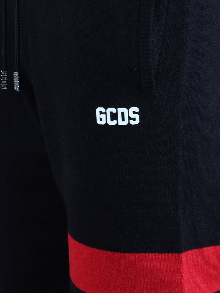 GCDS joggers, luxury men's joggers, black cotton joggers, high-end casual wear, designer logo joggers