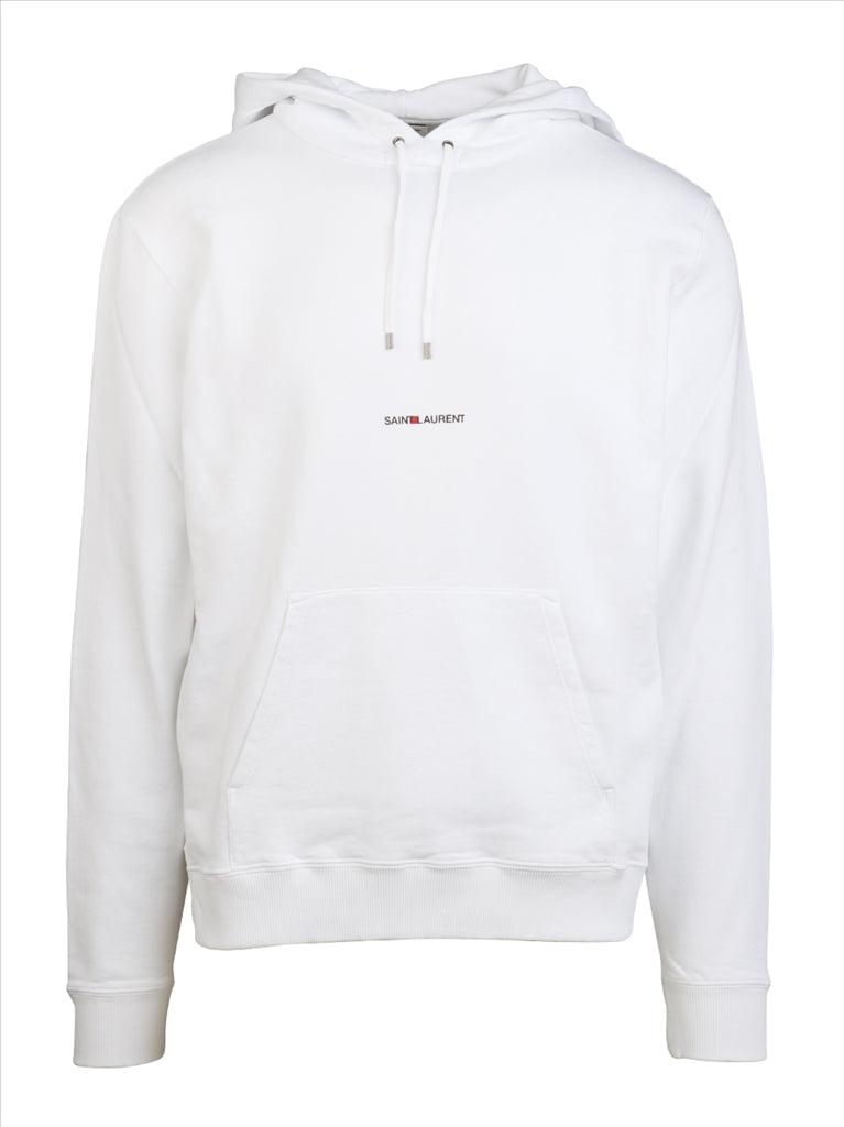 Saint Laurent hoodie, men's luxury hoodie, white logo hoodie, designer hoodie for men, high-end men's fashion