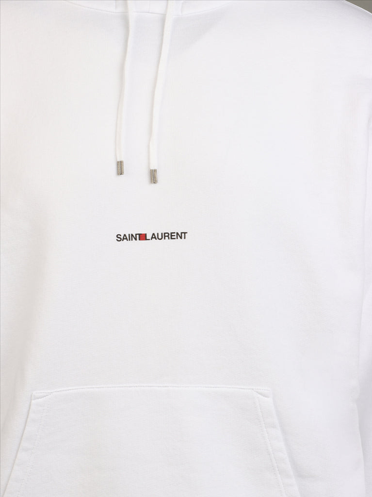 Saint Laurent hoodie, men's luxury hoodie, white logo hoodie, designer hoodie for men, high-end men's fashion