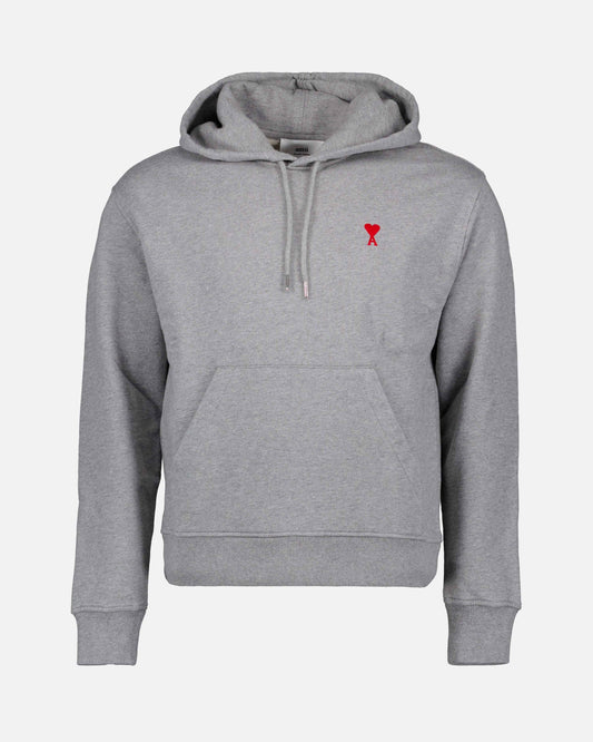 AMI Paris, unisex hoodie, Ami de Coeur, luxury grey hoodie, designer casualwear