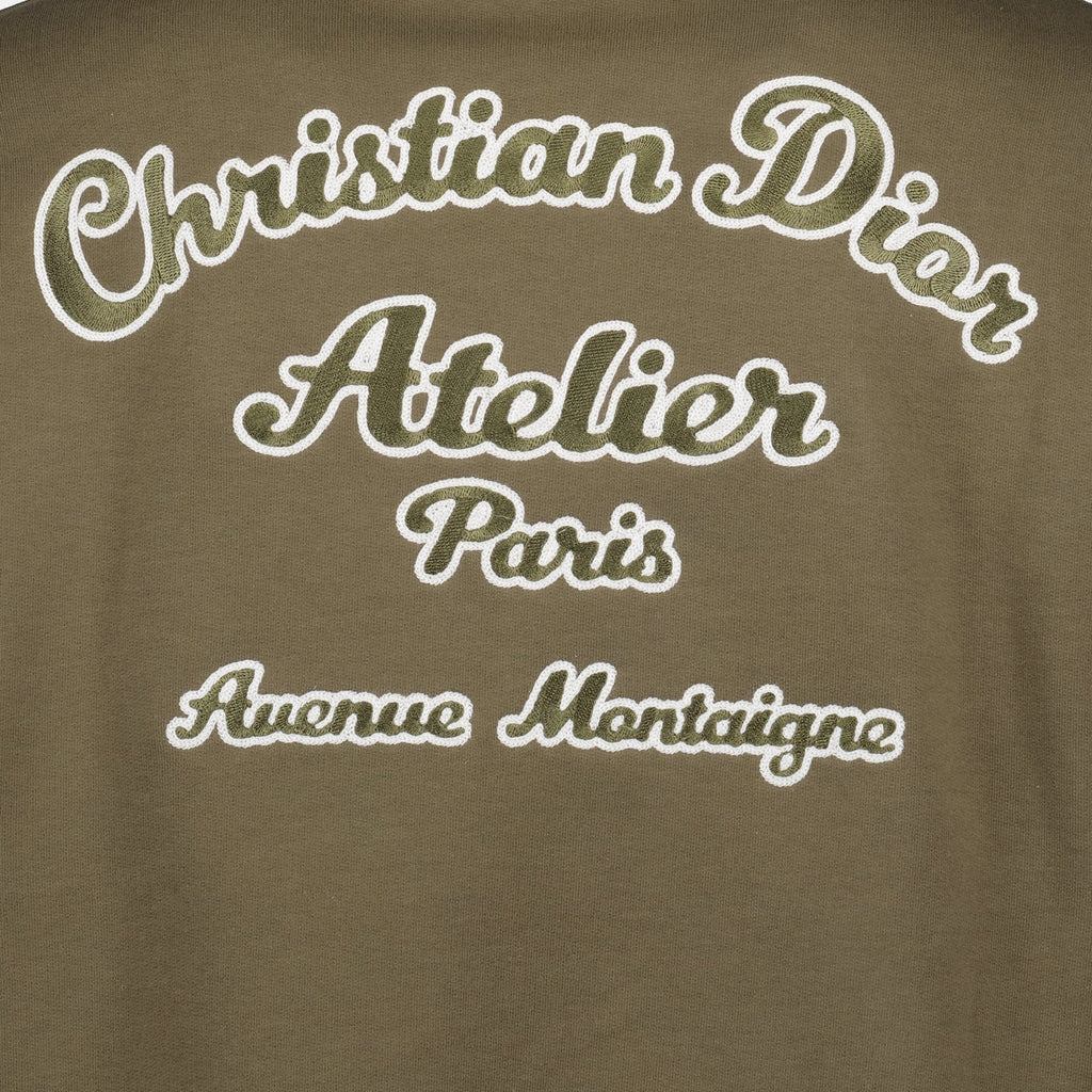 Dior hoodie, luxury hoodies, khaki green hoodie, men's Dior apparel, high-end menswear