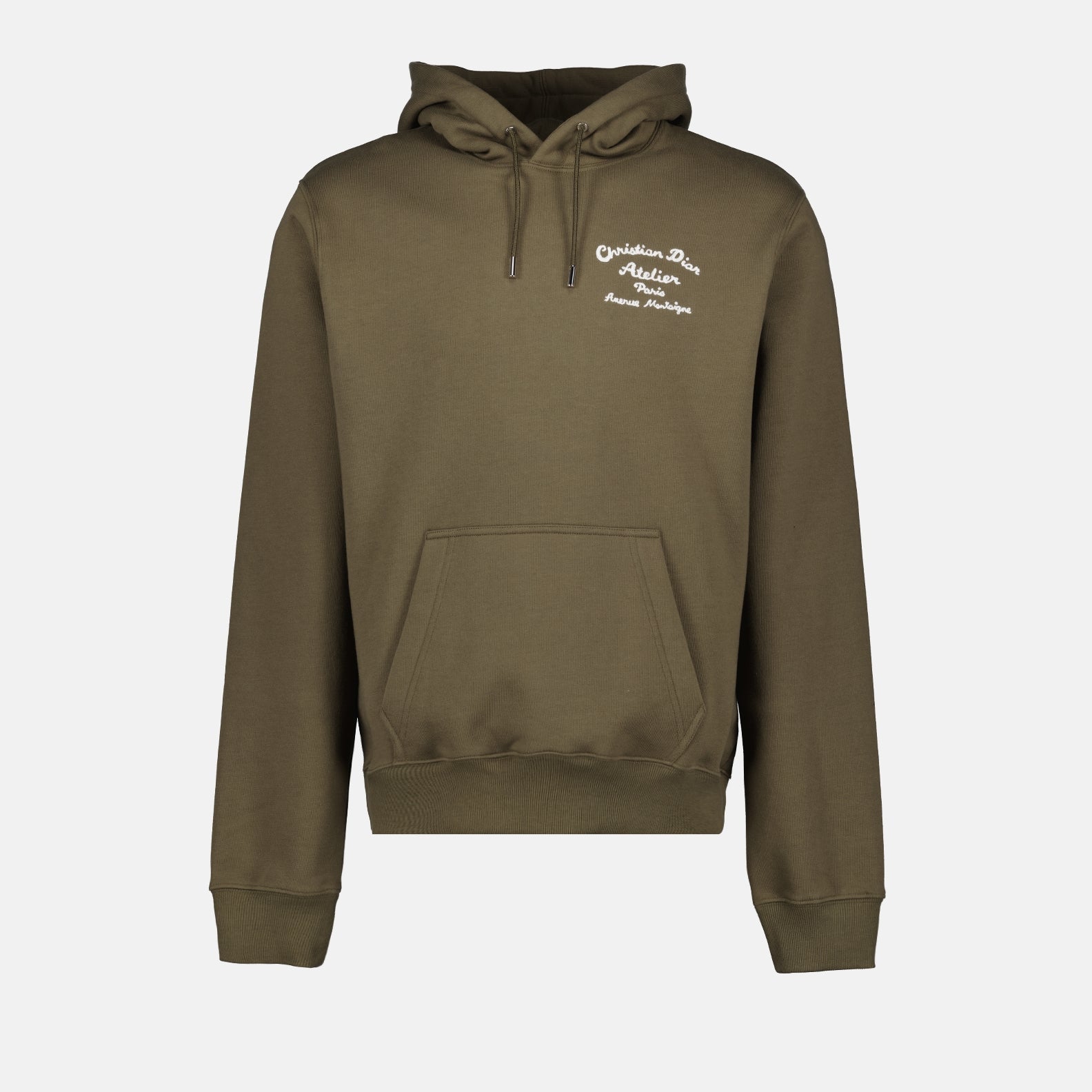 Dior hoodie, luxury hoodies, khaki green hoodie, men's Dior apparel, high-end menswear