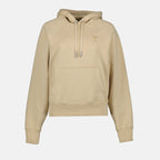 AMI Paris, Beige Hoodie, Unisex Luxury Hoodie, Ami de Coeur Hoodie, High-end Fashion