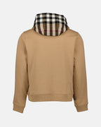Burberry, Vintage Check Hoodie, Beige Hoodie, Women's Luxury Hoodie, Designer Hoodie