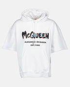 Alexander McQueen, Graffiti Hoodie, White Hoodie, Luxury Streetwear, Men's Fashion