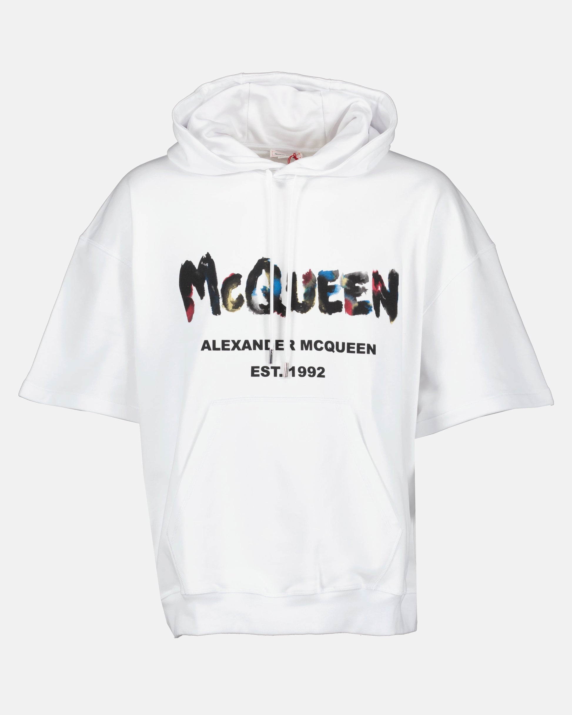 Alexander McQueen, Graffiti Hoodie, White Hoodie, Luxury Streetwear, Men's Fashion