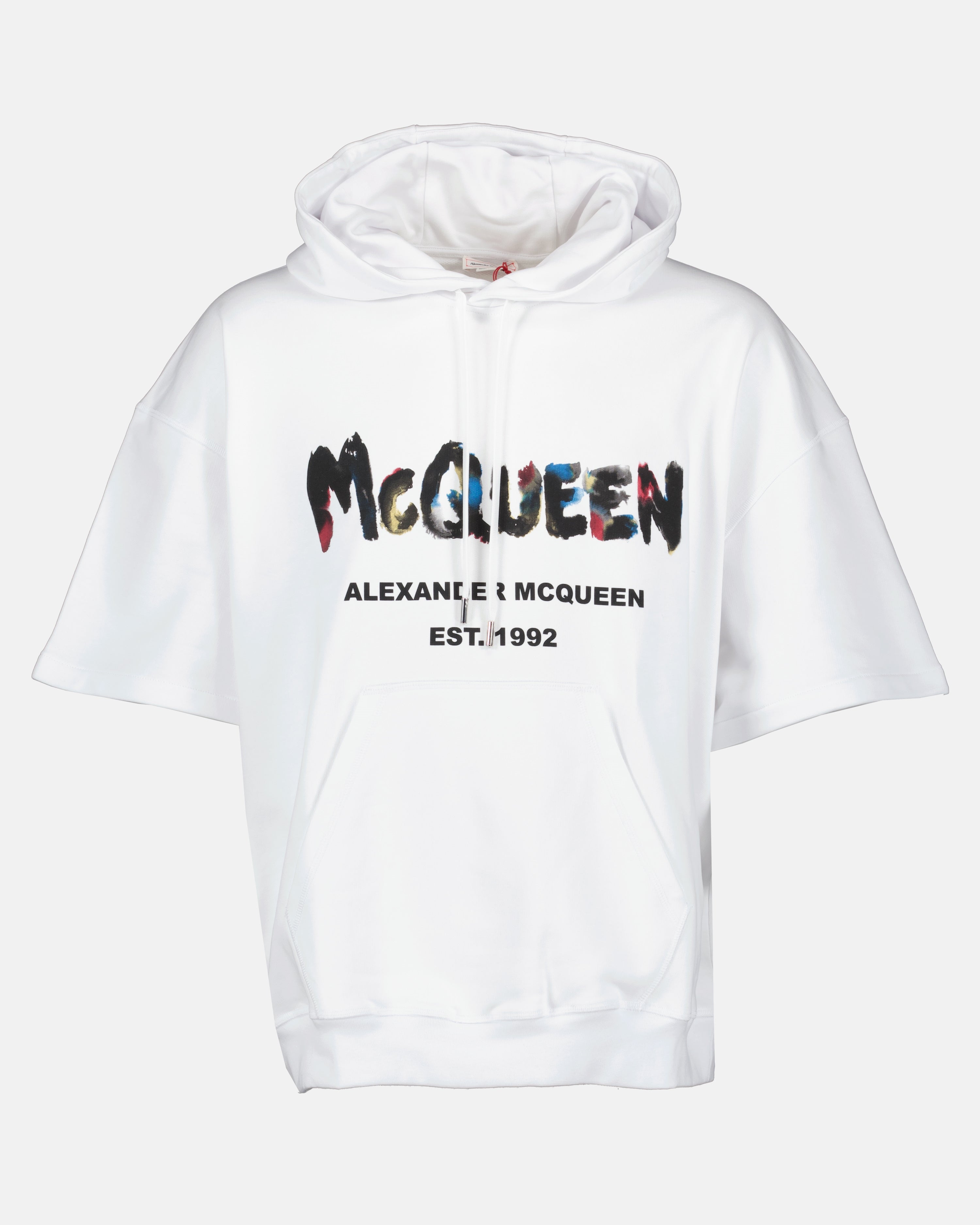 Alexander McQueen, Graffiti Hoodie, White Hoodie, Luxury Streetwear, Men's Fashion