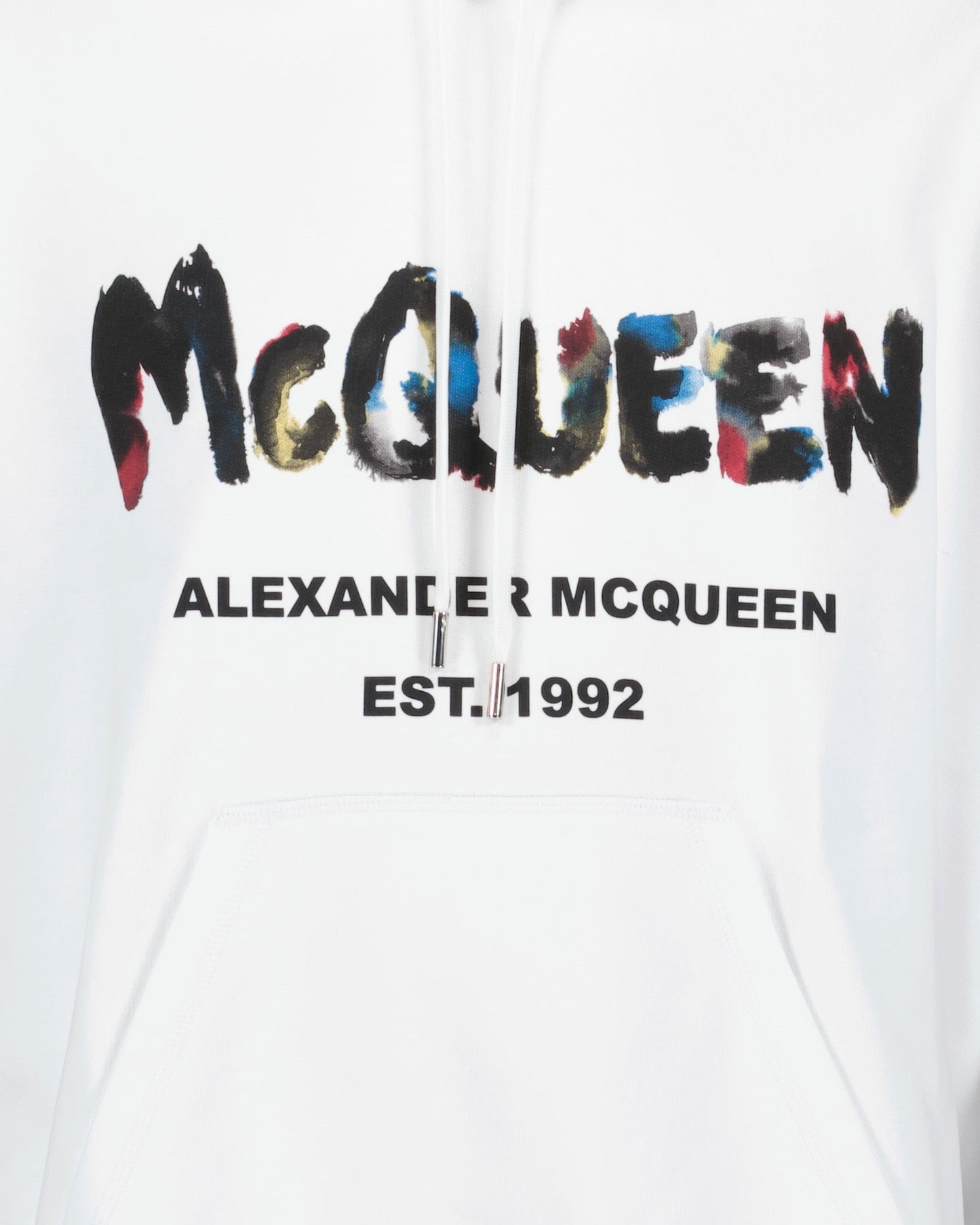 Alexander McQueen, Graffiti Hoodie, White Hoodie, Luxury Streetwear, Men's Fashion