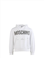 Moschino kids, luxury kidswear, white hooded sweatshirt, designer children’s clothing, high-end kids fashion