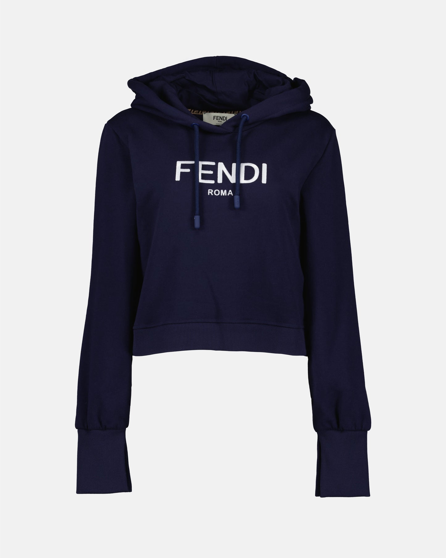 Fendi Roma, women’s hooded sweatshirt, casual luxury, contemporary style, cotton comfort