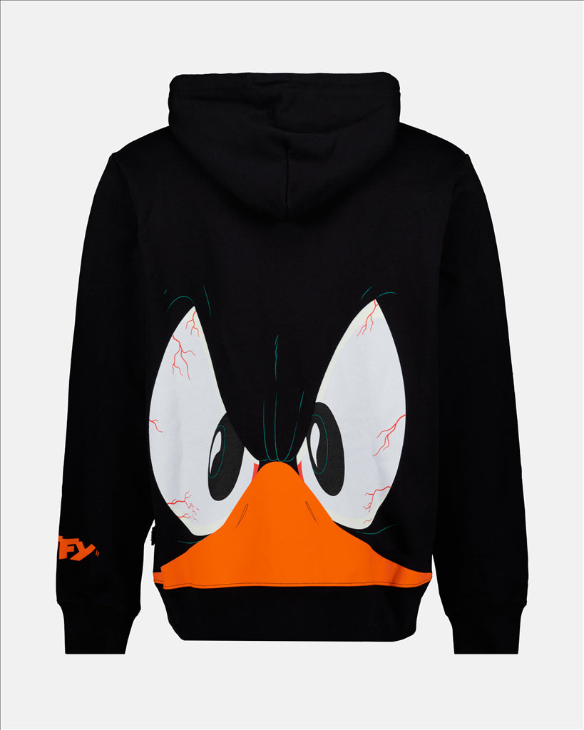 Black Hoodie, GCDS Men, Daffy Duck, Looney Tunes, Luxury Apparel