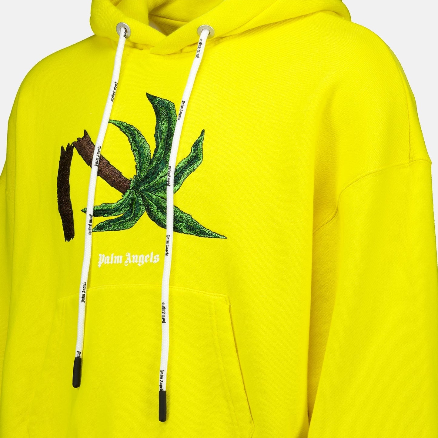 Yellow hoodie, Palm Angels, luxury streetwear, men's fashion, designer hoodie