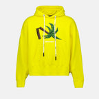 Image of Yellow Broken Palm Hoodie by Palm Angels for Men - Season Spring-Summer 2023 - Front View