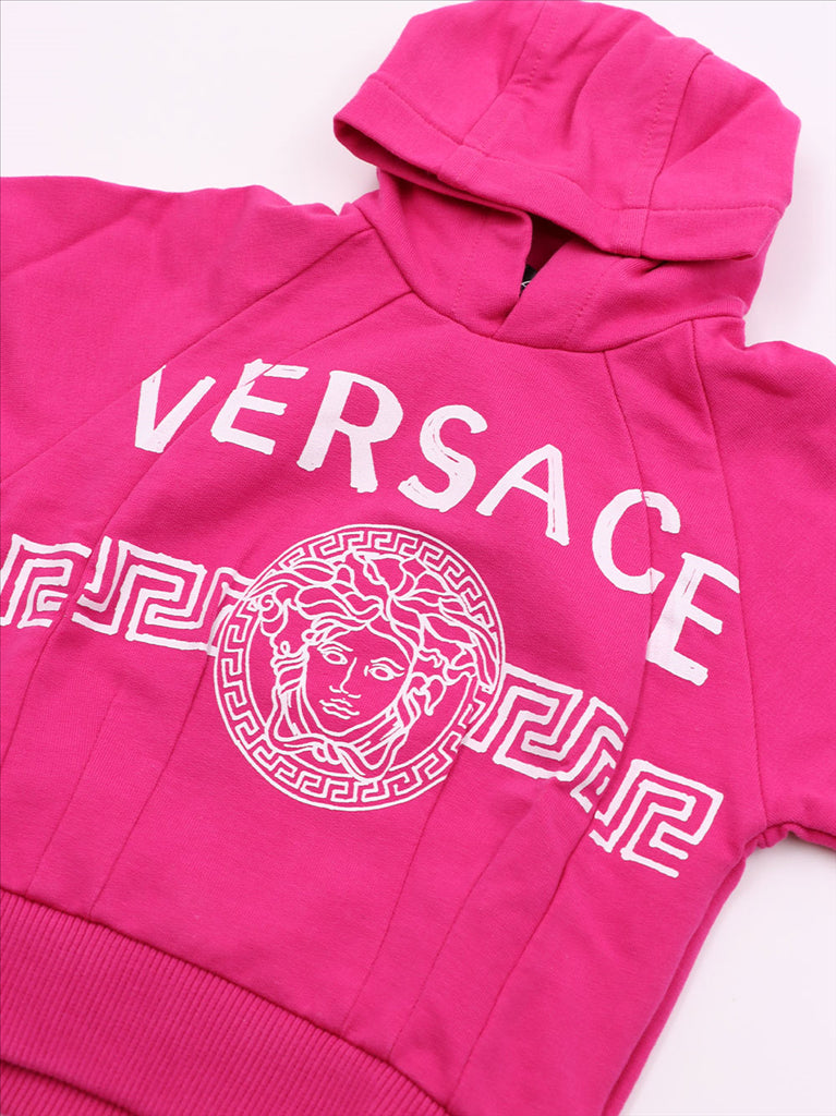 Versace kids hoodie, La Medusa hoodie, pink hoodie for children, luxury children's clothing, Versace children's wear