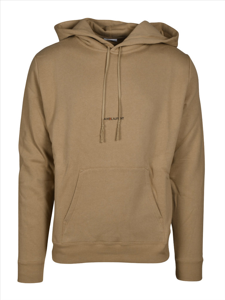 luxury hoodie, Saint Laurent men, brown hoodie, designer hoodie, high-end men's wear