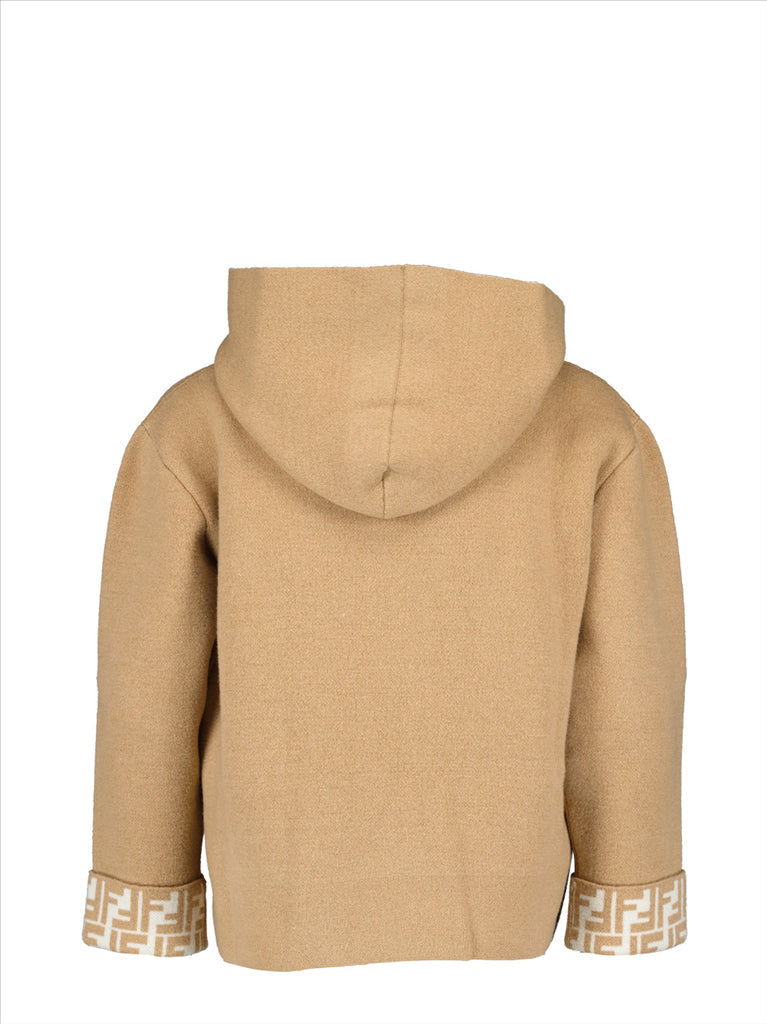 Fendi children's clothing, Beige wool sweatshirt, Luxury kids fashion, Designer kidswear, Iconic FF design