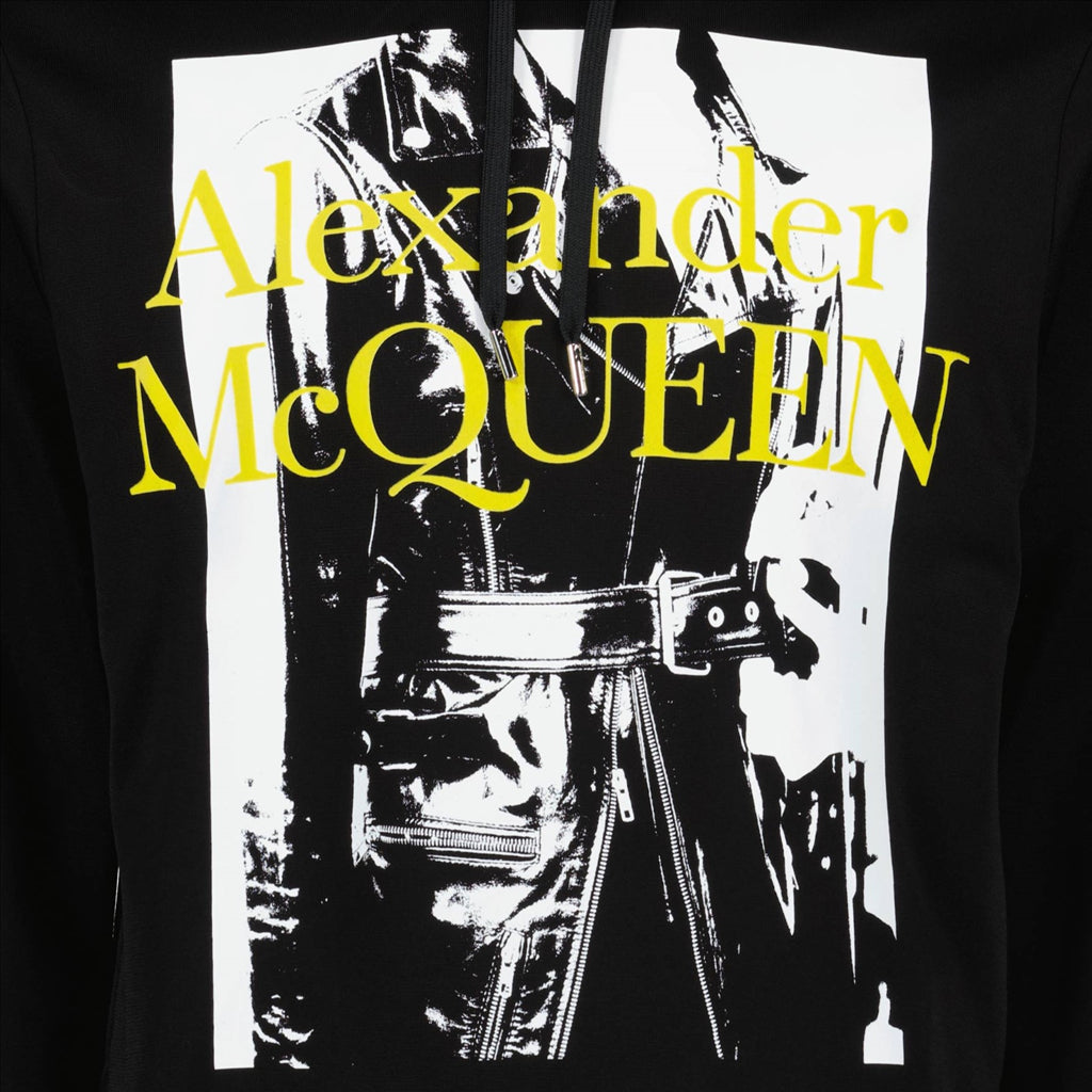 Alexander McQueen, printed hoodie, men's luxury fashion, black hoodie, designer sweatshirt
**