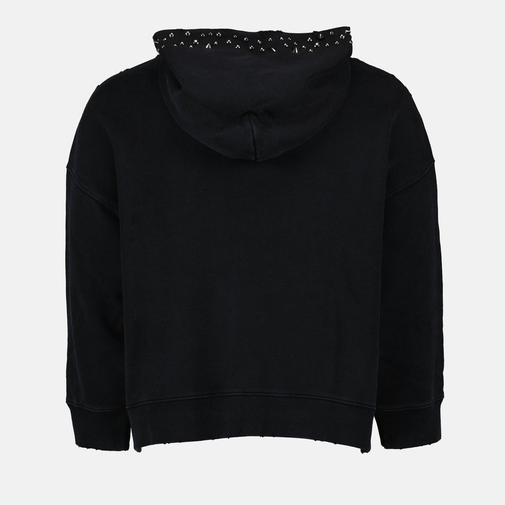 Image of rn Logo Black Sweatshirt by Versace for Women - Season Spring-Summer 2023 - Product detail view 1