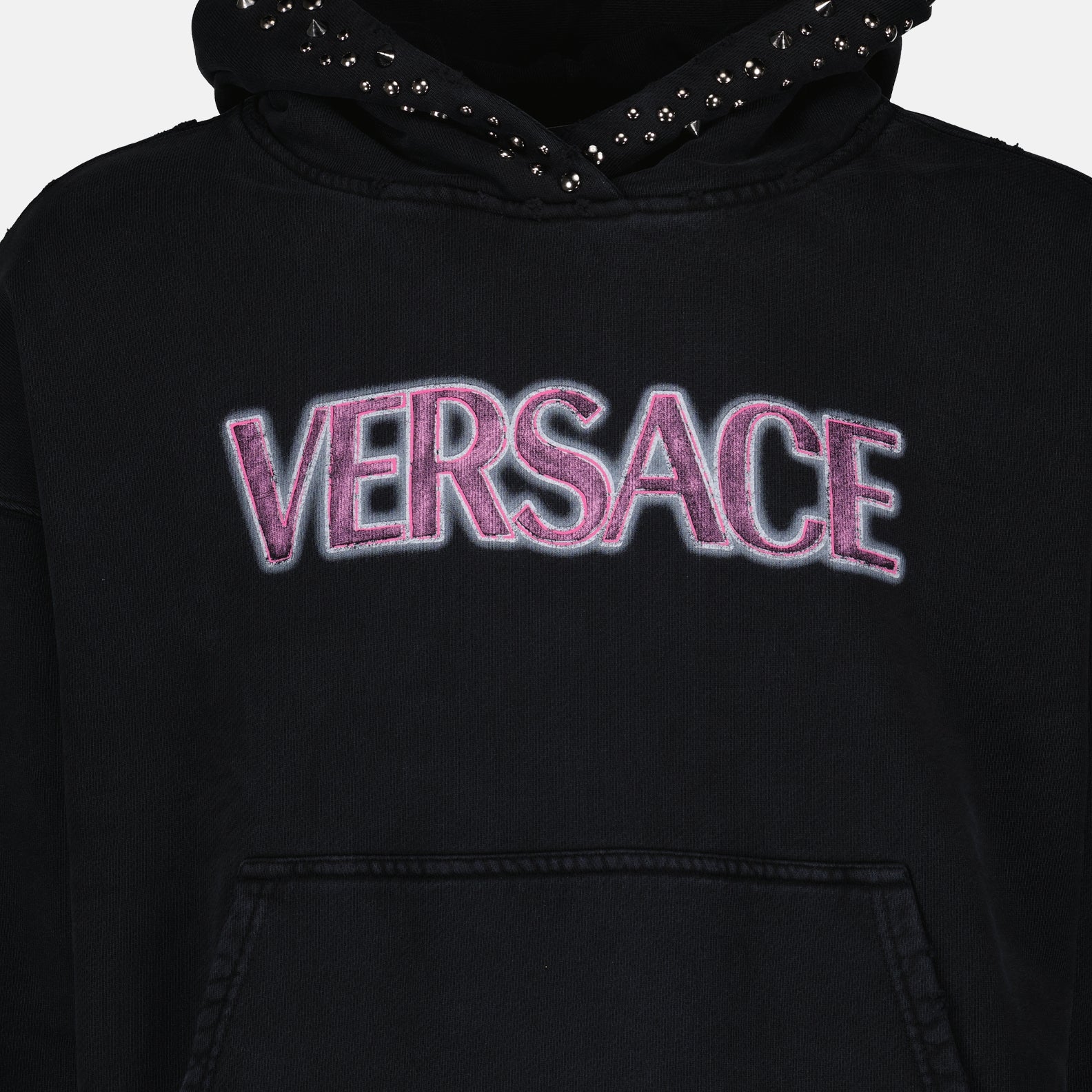 Image of rn Logo Black Sweatshirt by Versace for Women - Season Spring-Summer 2023 - Product detail view 2