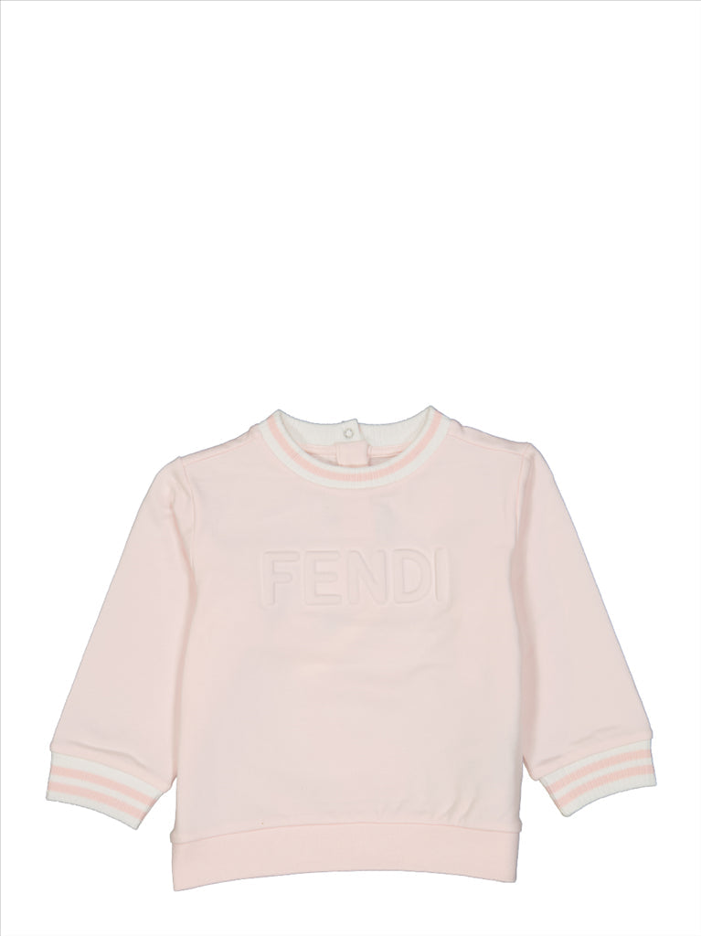 Fendi sweatshirt, children's luxury clothing, Fendi Roma, designer kidswear, beige sweatshirt