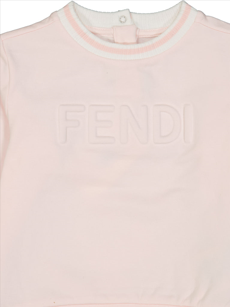 Fendi sweatshirt, children's luxury clothing, Fendi Roma, designer kidswear, beige sweatshirt