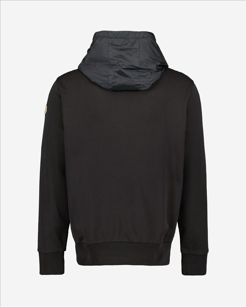 Moncler Sweatshirt, Black Sweatshirt, Men's Luxury Apparel, Men's Fashion Trend, Moncler Mixed Materials