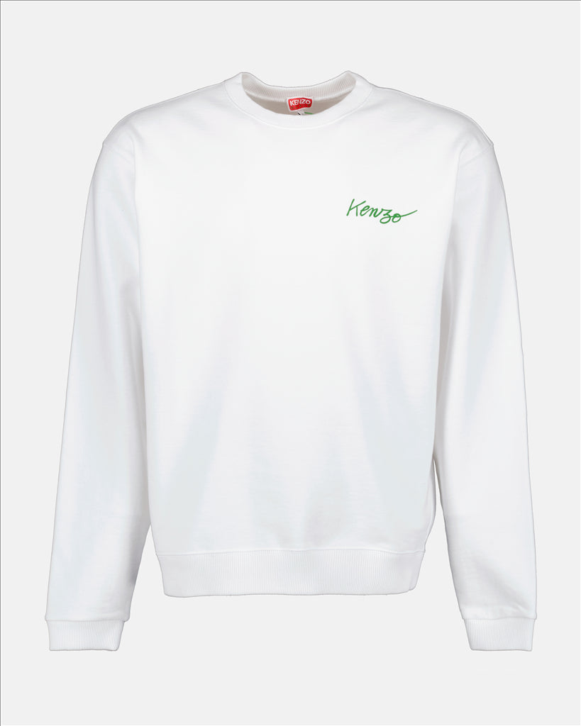 Kenzo, white sweatshirt, men's sweatshirt, luxury fashion, designer clothing