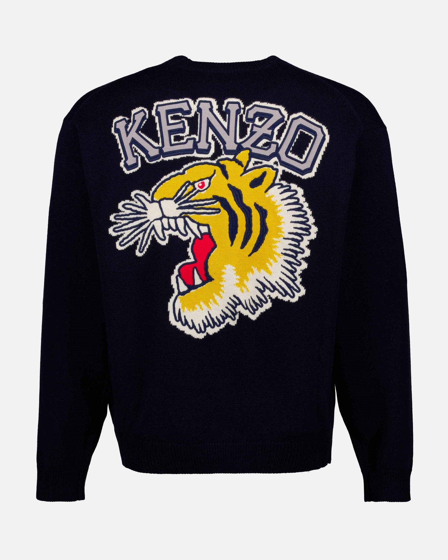 Kenzo, Men's Sweatshirt, Tiger Varsity Logo, Wool Sweater, Luxury Fashion