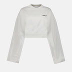 Off-White, women's cropped sweatshirt, white sweatshirt, luxury streetwear, high-end fashion