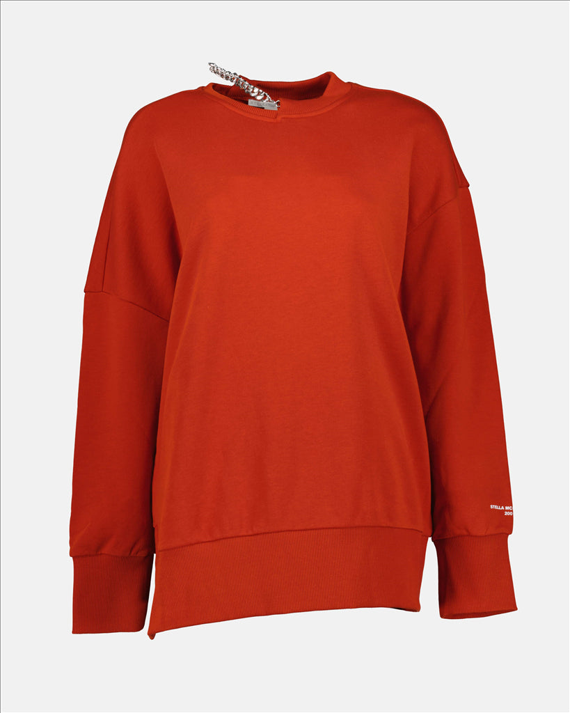 Stella McCartney, red sweatshirt, casual luxury, high-end, women's fashion