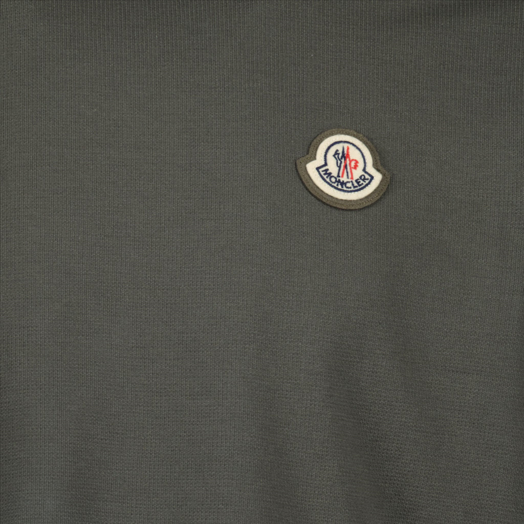 Khaki Sweatshirt, Moncler Logo, High-End, Men's Trend, Casual Luxury