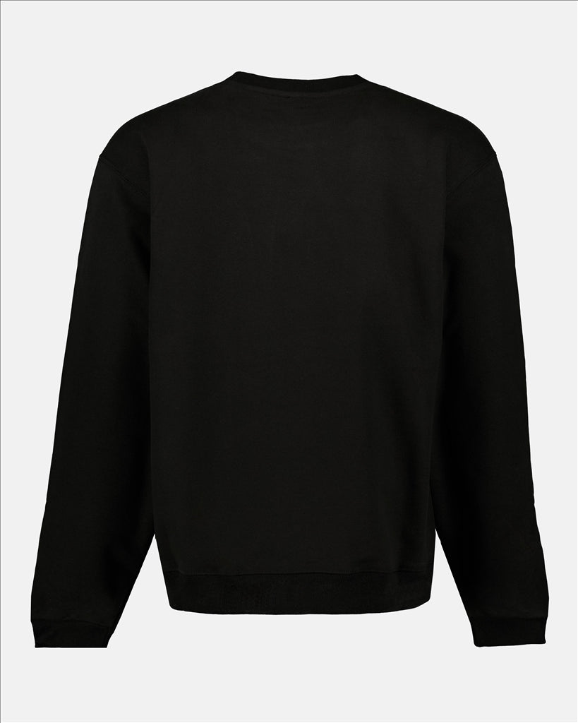 Kenzo, black sweatshirt, printed logo, luxury fashion for men, cotton sweatshirt