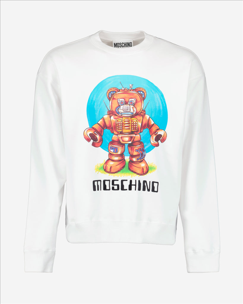 Moschino, premium sweatshirt, luxury men's clothing, trendy sweatshirt, robot sweatshirt